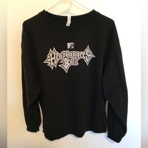 Headbangers Ball Factory Distressed Logo MTV Riki Rachtman Crew Sweatshirt